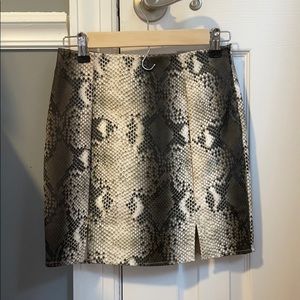 Snake leather skirt with fabric under